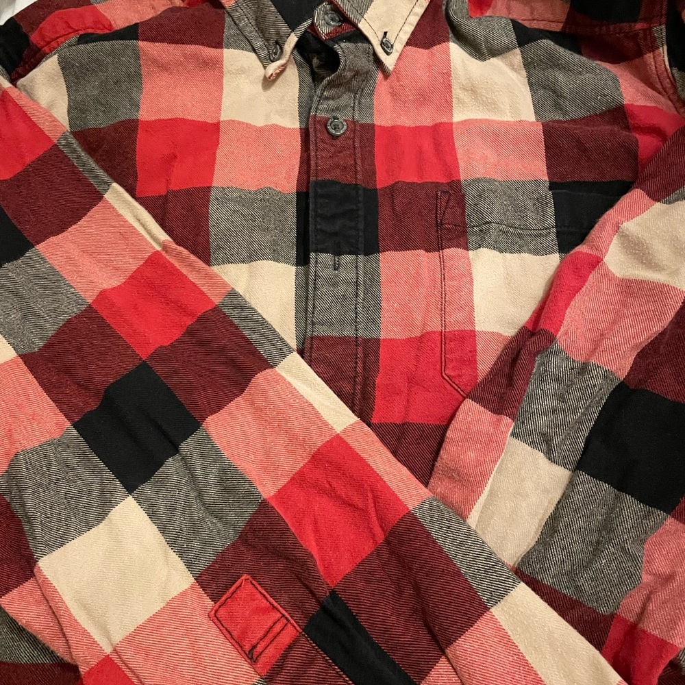 Eddie Bauer Red and Black Checkered Men's Shirt